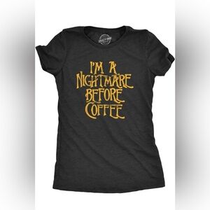 Crazy Dog T-Shirts Women’s XXL I'm A Nightmare Before Coffee Heather Black- NWT